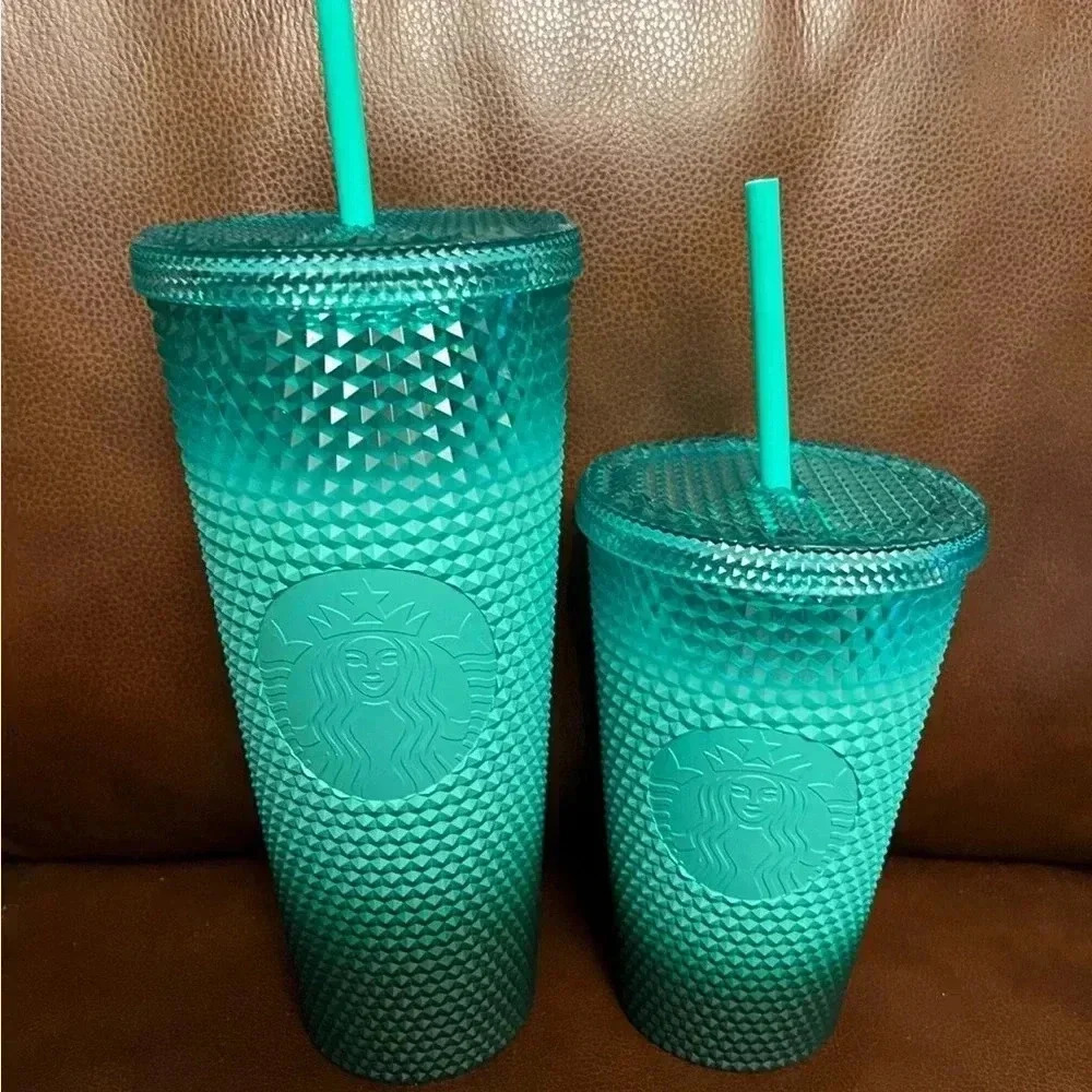 Starbucks Ombré Mint Green Ombré Studded Bling Venti & Grande Tumbler Set